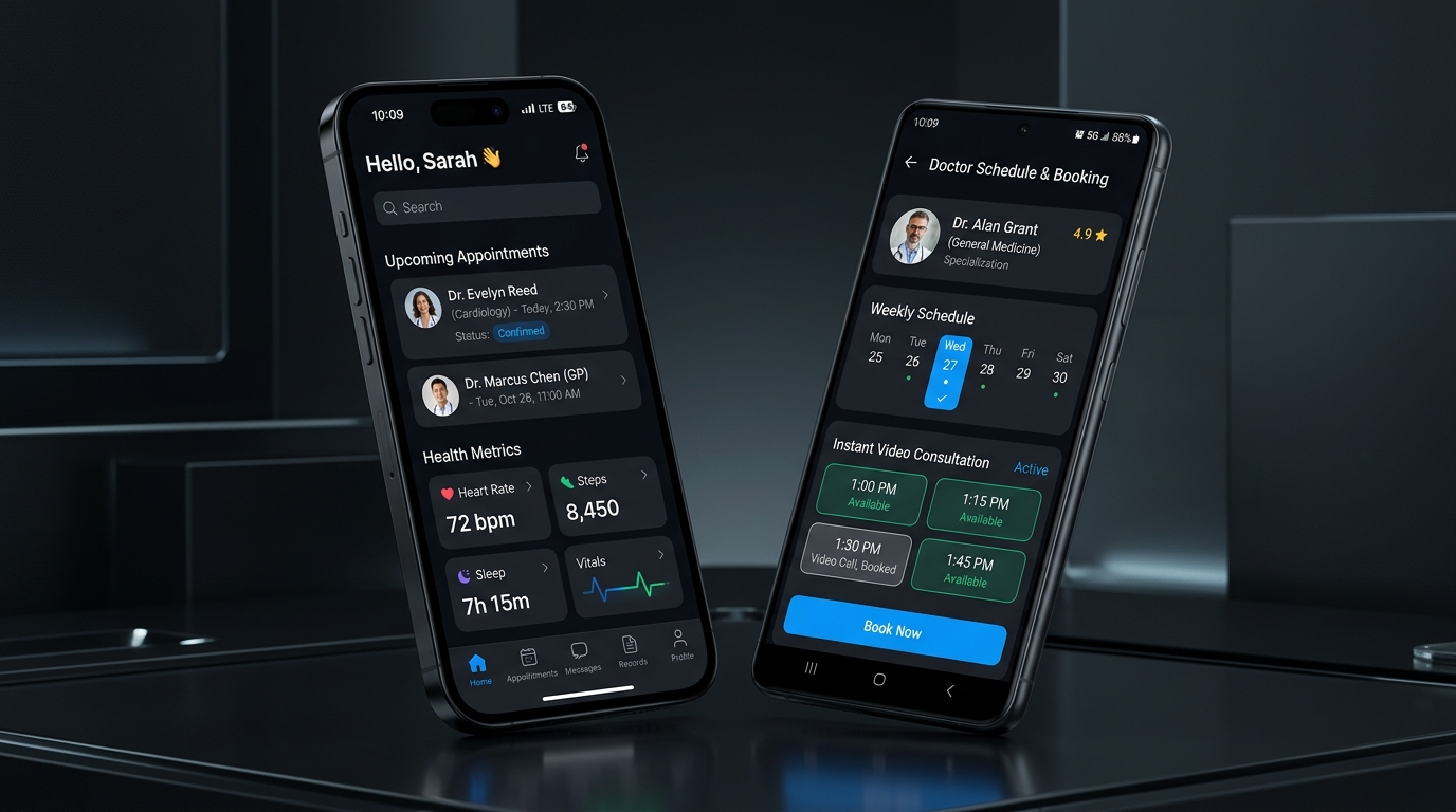 PulseHealth Telehealth Mobile App Interface